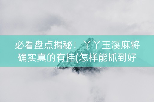 必看盘点揭秘！丫丫玉溪麻将确实真的有挂(怎样能抓到好牌)