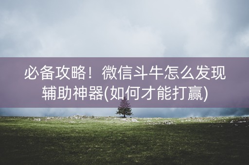 必备攻略！微信斗牛怎么发现辅助神器(如何才能打赢)
