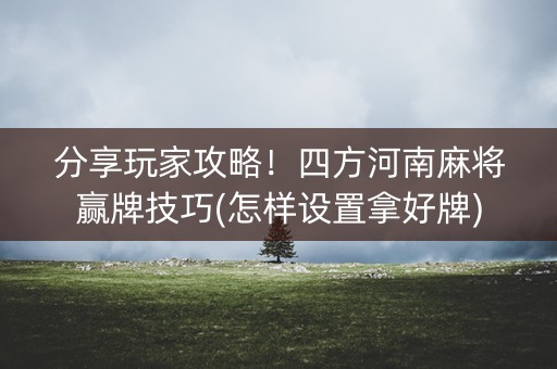 分享玩家攻略！四方河南麻将赢牌技巧(怎样设置拿好牌)