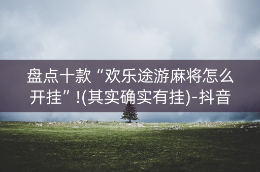 盘点十款“欢乐途游麻将怎么开挂”!(其实确实有挂)-抖音