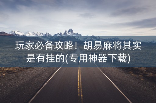 玩家必备攻略！胡易麻将其实是有挂的(专用神器下载)