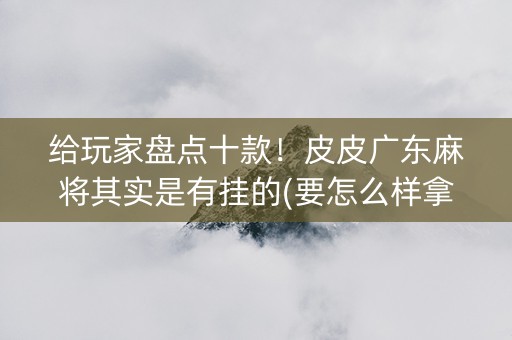 给玩家盘点十款！皮皮广东麻将其实是有挂的(要怎么样拿到好牌)