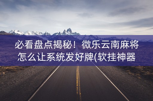 必看盘点揭秘！微乐云南麻将怎么让系统发好牌(软挂神器)