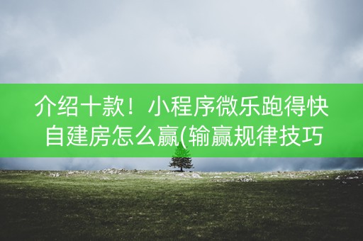 介绍十款！小程序微乐跑得快自建房怎么赢(输赢规律技巧)