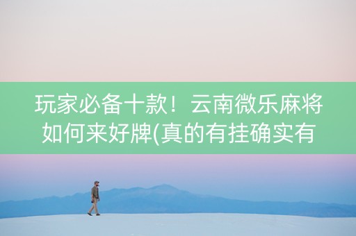 玩家必备十款！云南微乐麻将如何来好牌(真的有挂确实有挂)