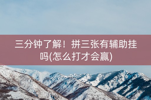 三分钟了解！拼三张有辅助挂吗(怎么打才会赢)