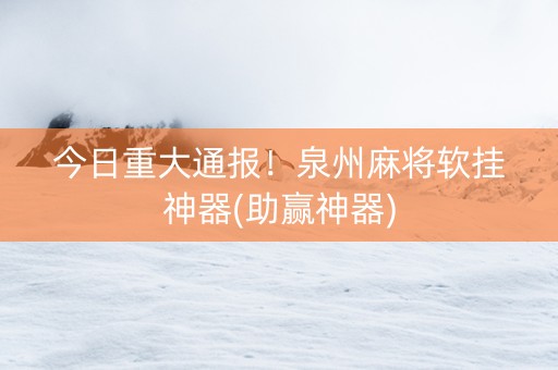 今日重大通报！泉州麻将软挂神器(助赢神器)