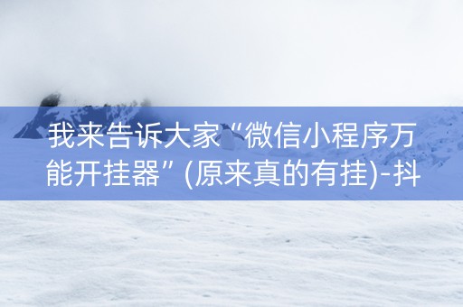 我来告诉大家“微信小程序万能开挂器”(原来真的有挂)-抖音