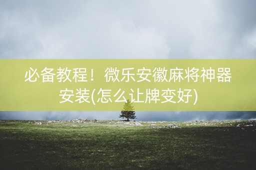 必备教程！微乐安徽麻将神器安装(怎么让牌变好)