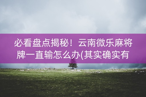 必看盘点揭秘！云南微乐麻将牌一直输怎么办(其实确实有挂)