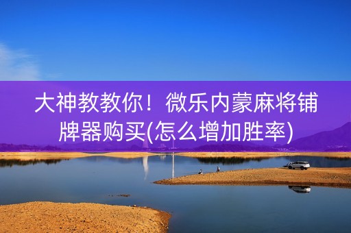 大神教教你！微乐内蒙麻将铺牌器购买(怎么增加胜率)