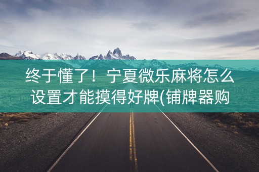 终于懂了！宁夏微乐麻将怎么设置才能摸得好牌(铺牌器购买)