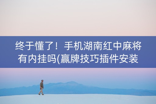 终于懂了！手机湖南红中麻将有内挂吗(赢牌技巧插件安装)