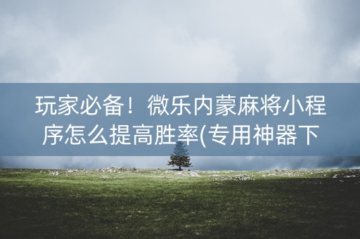 玩家必备！微乐内蒙麻将小程序怎么提高胜率(专用神器下载)
