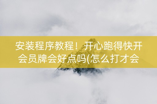 安装程序教程！开心跑得快开会员牌会好点吗(怎么打才会赢)