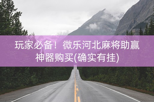 玩家必备！微乐河北麻将助赢神器购买(确实有挂)