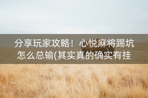 分享玩家攻略！心悦麻将踢坑怎么总输(其实真的确实有挂)