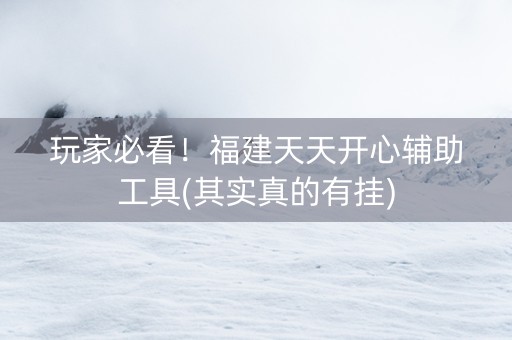 玩家必看！福建天天开心辅助工具(其实真的有挂)