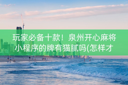 玩家必备十款！泉州开心麻将小程序的牌有猫腻吗(怎样才能有好牌)