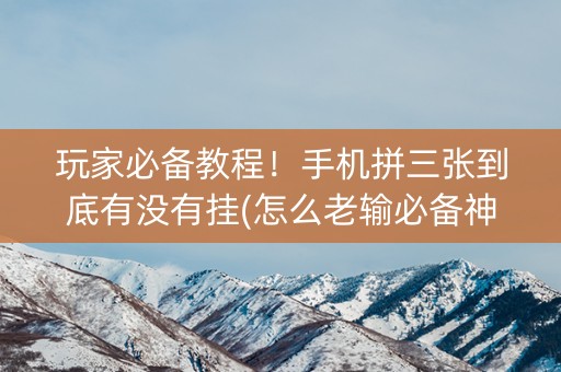 玩家必备教程！手机拼三张到底有没有挂(怎么老输必备神器)