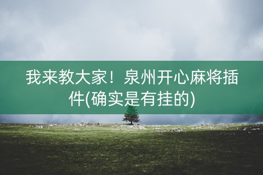 我来教大家！泉州开心麻将插件(确实是有挂的)
