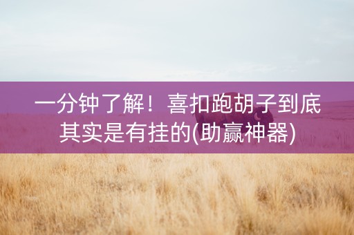 一分钟了解！喜扣跑胡子到底其实是有挂的(助赢神器)