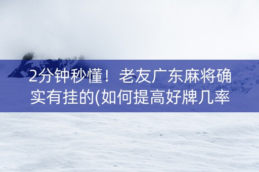 2分钟秒懂！老友广东麻将确实有挂的(如何提高好牌几率)
