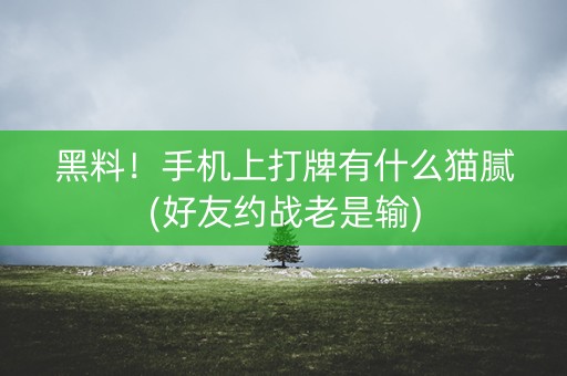 黑料！手机上打牌有什么猫腻(好友约战老是输)