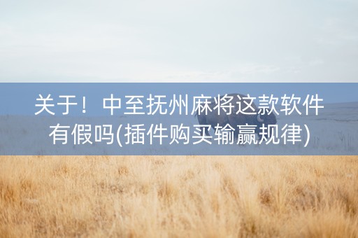 关于！中至抚州麻将这款软件有假吗(插件购买输赢规律)