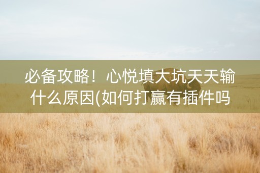 必备攻略！心悦填大坑天天输什么原因(如何打赢有插件吗)