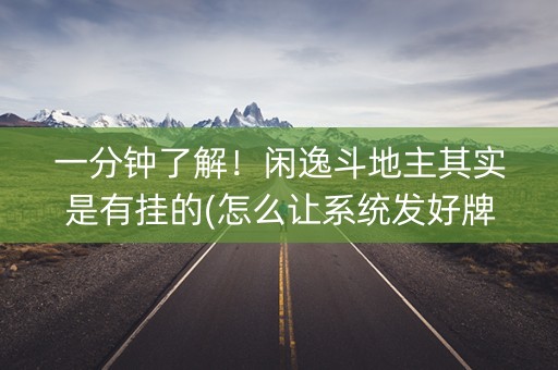 一分钟了解！闲逸斗地主其实是有挂的(怎么让系统发好牌)