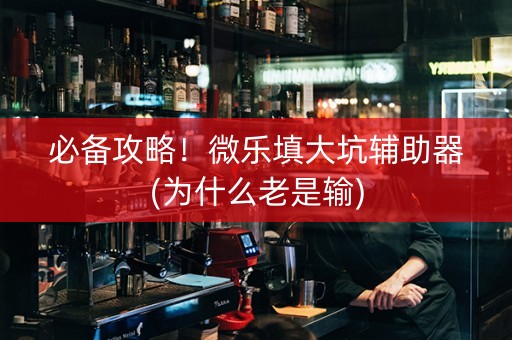必备攻略！微乐填大坑辅助器(为什么老是输)