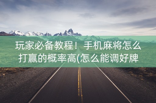 玩家必备教程！手机麻将怎么打赢的概率高(怎么能调好牌)