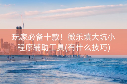 玩家必备十款！微乐填大坑小程序辅助工具(有什么技巧)