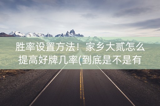胜率设置方法！家乡大贰怎么提高好牌几率(到底是不是有挂)