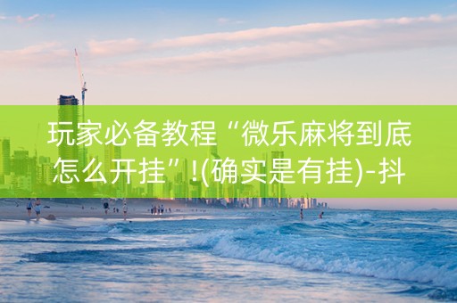 玩家必备教程“微乐麻将到底怎么开挂”!(确实是有挂)-抖音