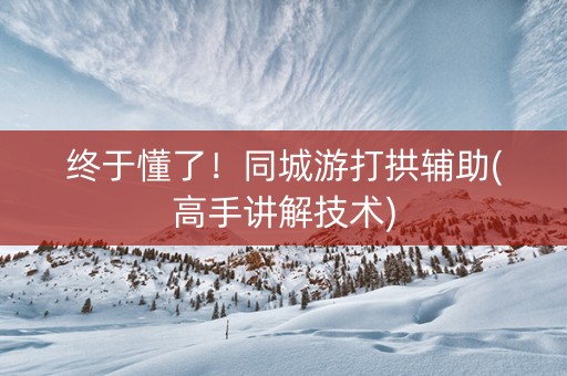 终于懂了！同城游打拱辅助(高手讲解技术)