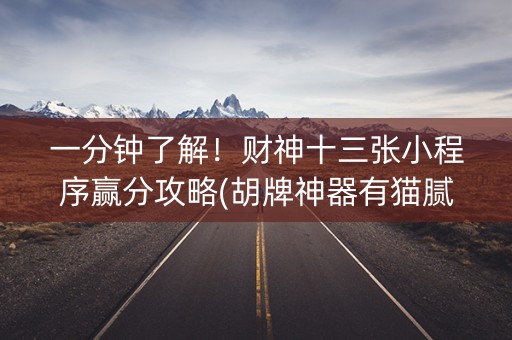 一分钟了解！财神十三张小程序赢分攻略(胡牌神器有猫腻吗)