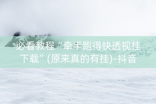 必看教程“牵手跑得快透视挂下载”(原来真的有挂)-抖音