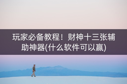 玩家必备教程！财神十三张辅助神器(什么软件可以赢)