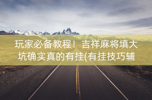 玩家必备教程！吉祥麻将填大坑确实真的有挂(有挂技巧辅助器)