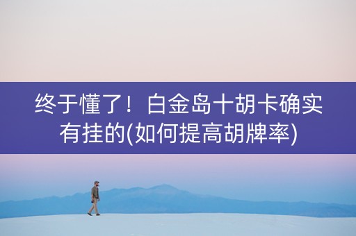 终于懂了！白金岛十胡卡确实有挂的(如何提高胡牌率)