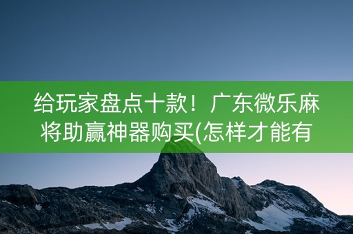 给玩家盘点十款！广东微乐麻将助赢神器购买(怎样才能有好牌)