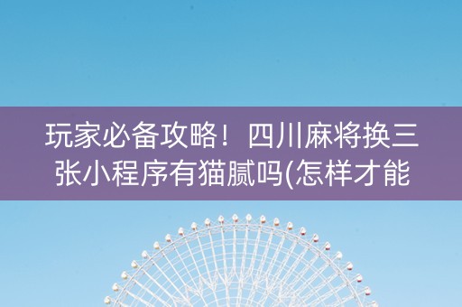 玩家必备攻略！四川麻将换三张小程序有猫腻吗(怎样才能有好牌)