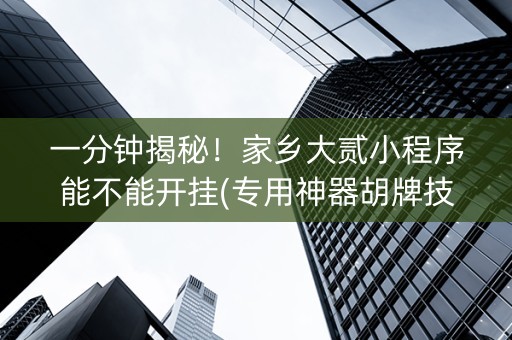一分钟揭秘！家乡大贰小程序能不能开挂(专用神器胡牌技巧)