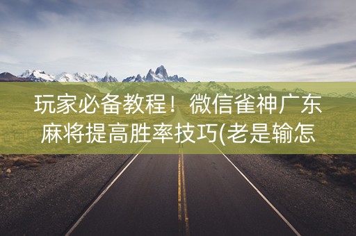 玩家必备教程！微信雀神广东麻将提高胜率技巧(老是输怎么回事)