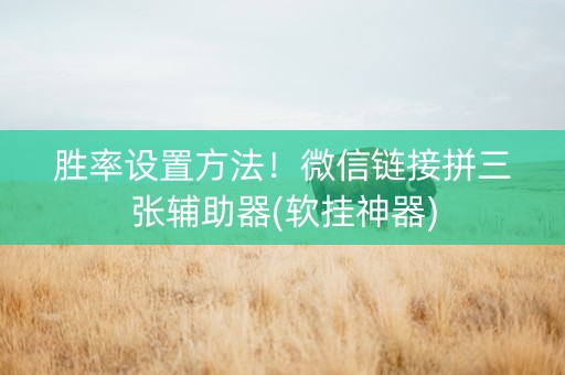 胜率设置方法！微信链接拼三张辅助器(软挂神器)