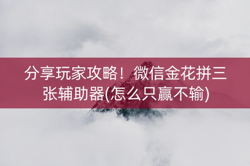 分享玩家攻略！微信金花拼三张辅助器(怎么只赢不输)