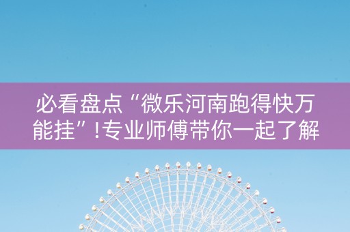 必看盘点“微乐河南跑得快万能挂”!专业师傅带你一起了解（详细教程）-抖音