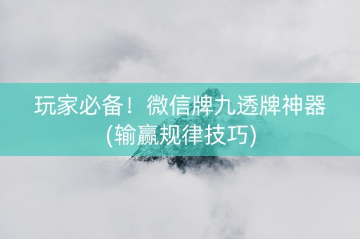 玩家必备！微信牌九透牌神器(输赢规律技巧)